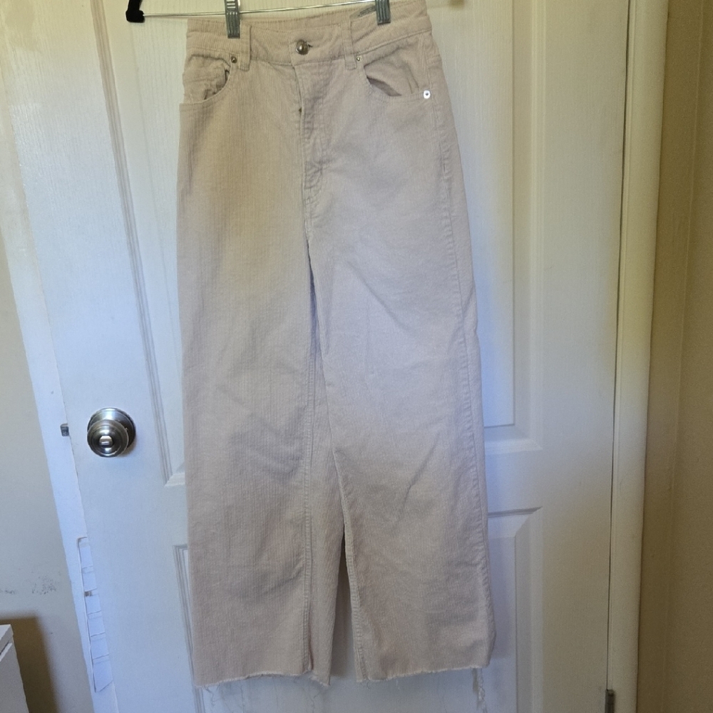 H&M Cream Corduroy Trousers